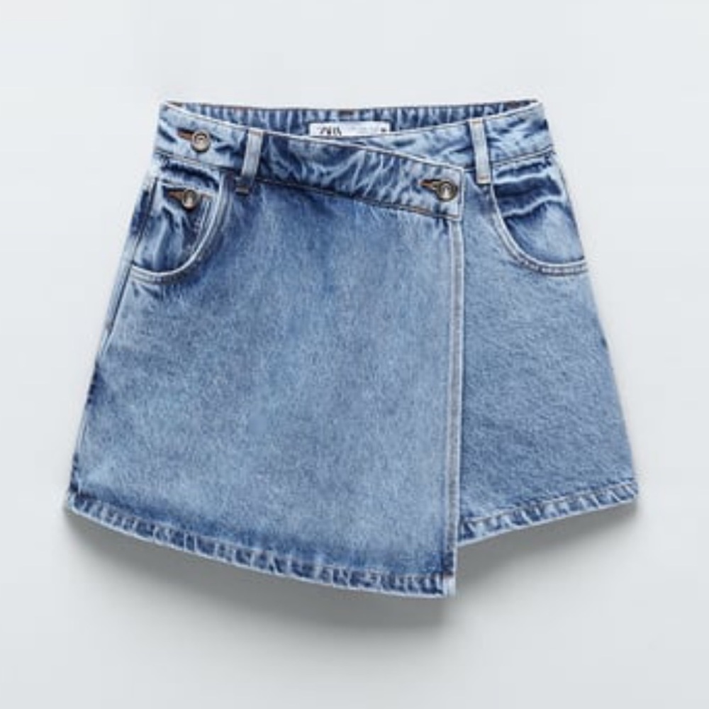 NEW Zara Denim Skort Large
